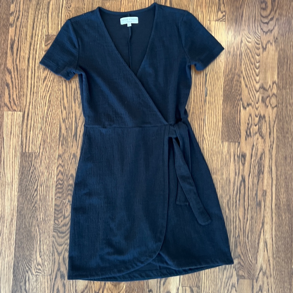 Madewell Black Wrap Dress with Tie